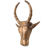 Handcrafted Bronze Nandi Idol | Panchaloha Nandhi Murti | Devotional Bull Head Sculpture for Pooja & Temple Decor,Gold, 10 Inch, 1 Piece