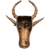 Handcrafted Bronze Nandi Idol | Panchaloha Nandhi Murti | Devotional Bull Head Sculpture for Pooja & Temple Decor,Gold, 10 Inch, 1 Piece