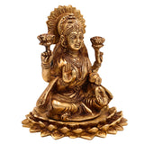 Brass Laxmi Idol | Lakshmi Murti | Maha Lakshmi Devi Statue | Brass Lakshmi Goddess Idol | Laxmi Murti for Pooja & Decor, Gold, 8.5 Inch, 1 Piece
