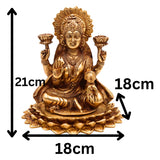 Brass Laxmi Idol | Lakshmi Murti | Maha Lakshmi Devi Statue | Brass Lakshmi Goddess Idol | Laxmi Murti for Pooja & Decor, Gold, 8.5 Inch, 1 Piece