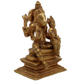 Brass Varaha Lakshmi Idol | Lakshmi Varaha Murti | Varaha Swamy with Lakshmi Statue | Pital Vigraham Moorti for Puja, Temple & Home Decor, Gold, 5.5 Inch, 1 Piece