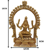 Brass Murugan Idol, Kartikeya Subramanya Skanda Statue, Pital Shanmuga Moorti for Pooja Room Home Decor Gift, Gold, 7.5 Inch, 1 Piece