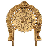 Bhunes Brass Prabhavali Arch Frame with Chakra – Wall Hanging Prabhawali for Deity | Traditional Temple Decor | Prabhaval for Home Mandir, Gold, 8.5 Inch, 1 Piece