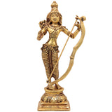 Brass Sri Ram Idol, Shree Rama Murti, Ramachandra Statue, Kodanda Ramar Vigraham, Pital Raghava Moorti for Pooja Room Temple & Home Decor, Gold, 9 Inch, 1 Piece