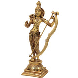 Brass Sri Ram Idol, Shree Rama Murti, Ramachandra Statue, Kodanda Ramar Vigraham, Pital Raghava Moorti for Pooja Room Temple & Home Decor, Gold, 9 Inch, 1 Piece