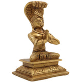 Brass Manavala Mamunigal Idol,  Azhagiya Manavalan Varavaramuni Pital Moorthi Vigraham Statue for Pooja & Home Decor, Gold, 5 Inch, 1 Piece