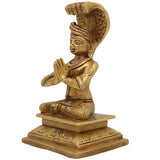 Brass Manavala Mamunigal Idol,  Azhagiya Manavalan Varavaramuni Pital Moorthi Vigraham Statue for Pooja & Home Decor, Gold, 5 Inch, 1 Piece