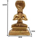 Brass Manavala Mamunigal Idol,  Azhagiya Manavalan Varavaramuni Pital Moorthi Vigraham Statue for Pooja & Home Decor, Gold, 5 Inch, 1 Piece