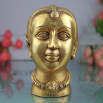 Brass Gowri Face Idol – Gauri Parvati Mahagauri Mata Murti for Pooja, Home Temple, Decor & Gifting | Handmade Peetal Devi Moorti