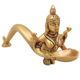 Brass Deepam, Brass Deep Lakshmi, Brass Deep Laxmi, Brass Deep Lady, Deep Lakshmi Idol Brass, Deep Laxmi, Gold, 4 Inch, 1 Piece