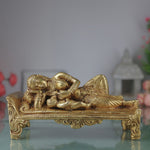 Brass Yashoda Feeding Krishna Idol | Nursing Mother Statue | Yashoda Breastfeeding Baby Krishna Murti | Pittal Vigraham for Puja & Home Decor