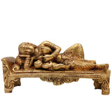Brass Yashoda Feeding Krishna Idol | Nursing Mother Statue | Yashoda Breastfeeding Baby Krishna Murti | Pittal Vigraham for Puja & Home Decor, Gold, 4.5 Inch, 1 Piece