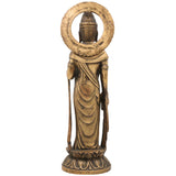 Brass Buddha Standing Idol, Gautama Buddha Murti, Meditating Lord Buddha Statue, Dhyana Buddha Figurine for Home Decor, Pooja & Spiritual Gift, Gold, 16 Inch, 1 Piece