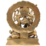 Brass Durga Devi Idol – Mahishasura Mardini | Shakti | Chamundeshwari | Vaishno Devi | Tulja Bhavani | Antique Pital Murti for Pooja & Home Decor, Gold, 13 Inch, 1 Piece