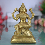Handcrafted Brass Mahalakshmi Idol – Kamala Devi | Ashta Lakshmi | Shri Padma Lakshmi Sculpture for Home, Temple, and Pooja Decor