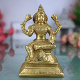 Handcrafted Brass Mahalakshmi Idol – Kamala Devi | Ashta Lakshmi | Shri Padma Lakshmi Sculpture for Home, Temple, and Pooja Decor