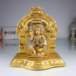 Brass Aiyanar Idol with Peetam & Prabhavali – Tamil Village Guardian God | Ayyanar Shasta Dharma Sastha Kuladeivam Kaaval Deivam Sculpture