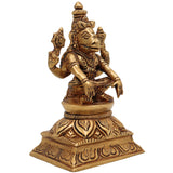 Brass Lord Hayagriva Idol | Hayagreeva Murti Hayavadana Statue Vidya Varada Vigraha for Puja, Home Temple, Decor & Gifts, Gold, 4.5 Inch, 1 Piece