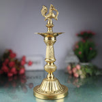 Brass Handcarved Oil Lamp Wick Brass Diya Pooja Deepam Deepa