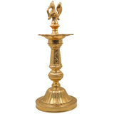 Brass Deepam, Pital Kuthu Vilakku Nilavilakku, Deepa, Temple Pooja Lamp, Gold, 17 Inch, 1 Piece