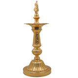 Brass Deepam, Pital Kuthu Vilakku Nilavilakku, Deepa, Temple Pooja Lamp, Gold, 17 Inch, 1 Piece