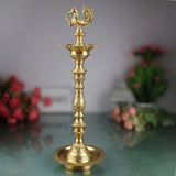 Brass Handcarved Oil Lamp Wick Brass Diya Puja Deepam Deepa