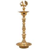 Brass Deepam, Handcrafted Nilavilakku Samai Lamp, Traditional Pital Diya Jyoti Deepa, Gold, 17 Inch, 1 Piece