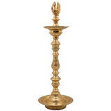 Brass Deepam, Handcrafted Nilavilakku Samai Lamp, Traditional Pital Diya Jyoti Deepa, Gold, 17 Inch, 1 Piece