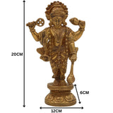 Brass Vishnu Idol | Narayana Murti | Venkateswara Balaji Statue | Govinda Hari Padmanabha Murti | Home Decor, Pooja, Gift, Spiritual Sculpture, Gold, 8 Inch, 1 Piece