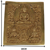 Brass Vasudhara Manjushri Wall Hanging, Manjushree Bodhisattva Idol for Home Temple Meditation & Pooja Decor, Gold, 7.5 Inch, 1 Piece