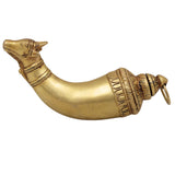 Brass Abhishek Shringi Pipe | Gaumukhi Shringi, Gomukhi Shringi, Pital, Peetal, Ashtadhatu Sacred Abhishek Vessel for Puja,Gold, 7 Inch, 1 Piece