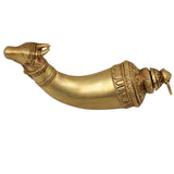 Brass Abhishek Shringi Pipe | Gaumukhi Shringi, Gomukhi Shringi, Pital, Peetal, Ashtadhatu Sacred Abhishek Vessel for Puja,Gold, 7 Inch, 1 Piece