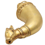 Brass Abhishek Shringi Pipe | Gaumukhi Shringi, Gomukhi Shringi, Pital, Peetal, Ashtadhatu Sacred Abhishek Vessel for Puja,Gold, 7 Inch, 1 Piece