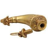 Brass Abhishek Shringi Pipe | Gaumukhi Shringi, Gomukhi Shringi, Pital, Peetal, Ashtadhatu Sacred Abhishek Vessel for Puja,Gold, 7 Inch, 1 Piece