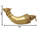 Brass Abhishek Shringi Pipe | Gaumukhi Shringi, Gomukhi Shringi, Pital, Peetal, Ashtadhatu Sacred Abhishek Vessel for Puja,Gold, 7 Inch, 1 Piece