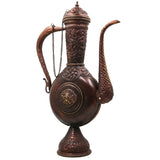 Brass Handmade Surahi, Suraahee, Ewer, Pitcher, Kettle, Ketalee, Kettledrum, Jar, Pot, Surai, Jug, Showpeice, Brass Decoratives, Gift, Home Decoratives, Brown, 17 Inch, 1 Piece
