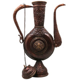 Brass Handmade Surahi, Suraahee, Ewer, Pitcher, Kettle, Ketalee, Kettledrum, Jar, Pot, Surai, Jug, Showpeice, Brass Decoratives, Gift, Home Decoratives, Brown, 17 Inch, 1 Piece