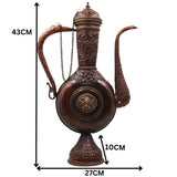 Brass Handmade Surahi, Suraahee, Ewer, Pitcher, Kettle, Ketalee, Kettledrum, Jar, Pot, Surai, Jug, Showpeice, Brass Decoratives, Gift, Home Decoratives, Brown, 17 Inch, 1 Piece