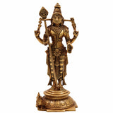 Bhunes Brass Lord Murugan Idol | Kartikeya Statue | Karthikeyan Silai | Kumara Swami Murti | Subramanya Skanda Mahasena | Shanmukha, Gold, 11 Inch, 1 Piece