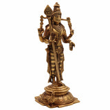 Bhunes Brass Lord Murugan Idol | Kartikeya Statue | Karthikeyan Silai | Kumara Swami Murti | Subramanya Skanda Mahasena | Shanmukha, Gold, 11 Inch, 1 Piece