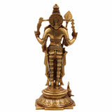 Bhunes Brass Lord Murugan Idol | Kartikeya Statue | Karthikeyan Silai | Kumara Swami Murti | Subramanya Skanda Mahasena | Shanmukha, Gold, 11 Inch, 1 Piece
