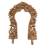 Handcrafted Bronze Prabhavali Idol – Panchaloha Temple Murti, Chola Art Decorative Halo & Sacred Arch for Pooja, Gold, 12 Inch, 1 Piece