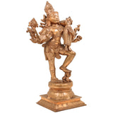 Handmade Panchaloha Bronze Shiva Idol – Mahadev Shankar Murti Carrying Sati, Chola Art Lord Shiva Statue for Temple & Home Décor,Brown, 17 Inch, 1 Piece