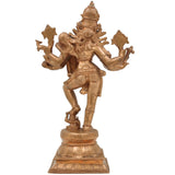 Handmade Panchaloha Bronze Shiva Idol – Mahadev Shankar Murti Carrying Sati, Chola Art Lord Shiva Statue for Temple & Home Décor,Brown, 17 Inch, 1 Piece
