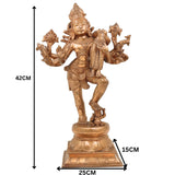 Handmade Panchaloha Bronze Shiva Idol – Mahadev Shankar Murti Carrying Sati, Chola Art Lord Shiva Statue for Temple & Home Décor,Brown, 17 Inch, 1 Piece