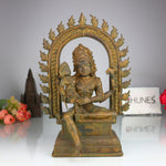 Handcrafted Bronze Shiva with Kartikeya Idol