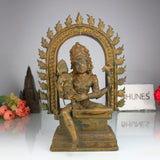 Handcrafted Bronze Shiva with Kartikeya Idol