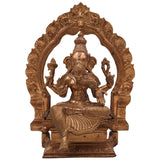 Bronze Vinayaki Idol, Female Ganesha Statue, Panchaloha Ganeshani Murti, Vighneshvari Yogini Sculpture for Puja & Decor,Brown, 8.5 Inch, 1 Piece