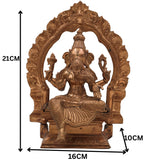 Bronze Vinayaki Idol, Female Ganesha Statue, Panchaloha Ganeshani Murti, Vighneshvari Yogini Sculpture for Puja & Decor,Brown, 8.5 Inch, 1 Piece