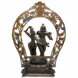 Panchaloha Radha Krishna Idol, Handmade Bronze Radhakrishna Murti for Pooja, Home Decor, Temple, Wedding Gifts, Spiritual Sculpture, Brown, 21.5 Inch, 1 Piece